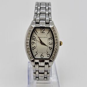 Anne Klein Women's Watch 28MM Gold Dial Gray Bracelet Band 7" New Battery